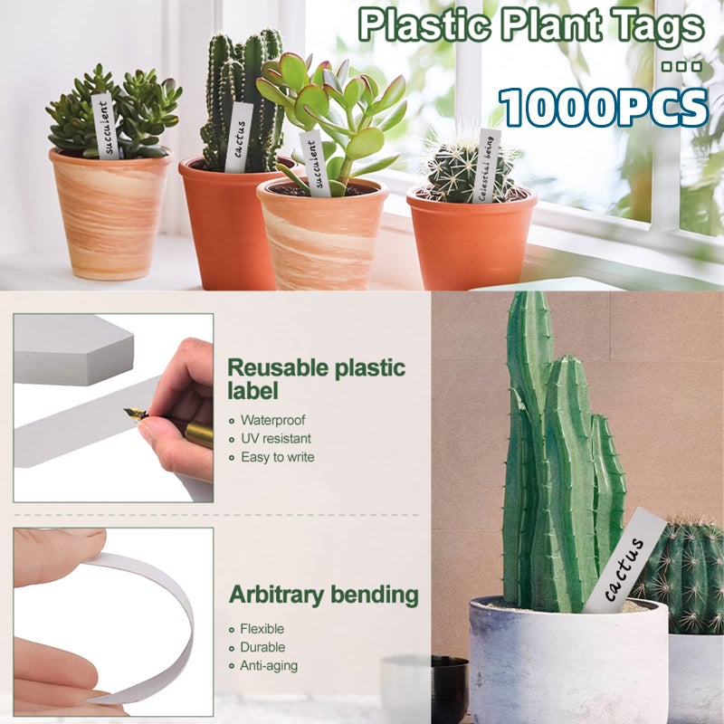 YaeCCC 1000 Pcs 4 Inches Plant Labels Plastic Plant Tags Nursery Garden Labels Pot Marker Garden Stake Tags for Fruit Trees, Flowers, Shrubs, etc - Image 2